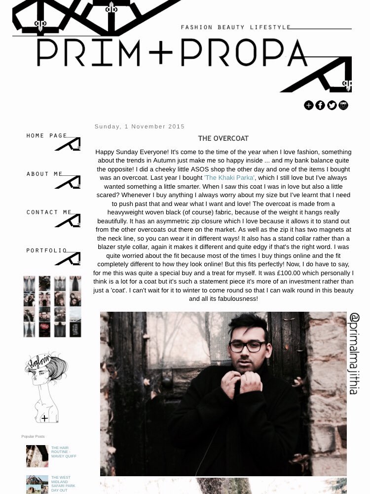 PrimalMajithia's tweet image. The #ASOS #Overcoat is on my #Blog! primandpropaofficial.blogspot.co.uk/2015/11/the-ov… #Blogger #FBlogger #Fashion #Menswear #MaleBlogger #ASOS