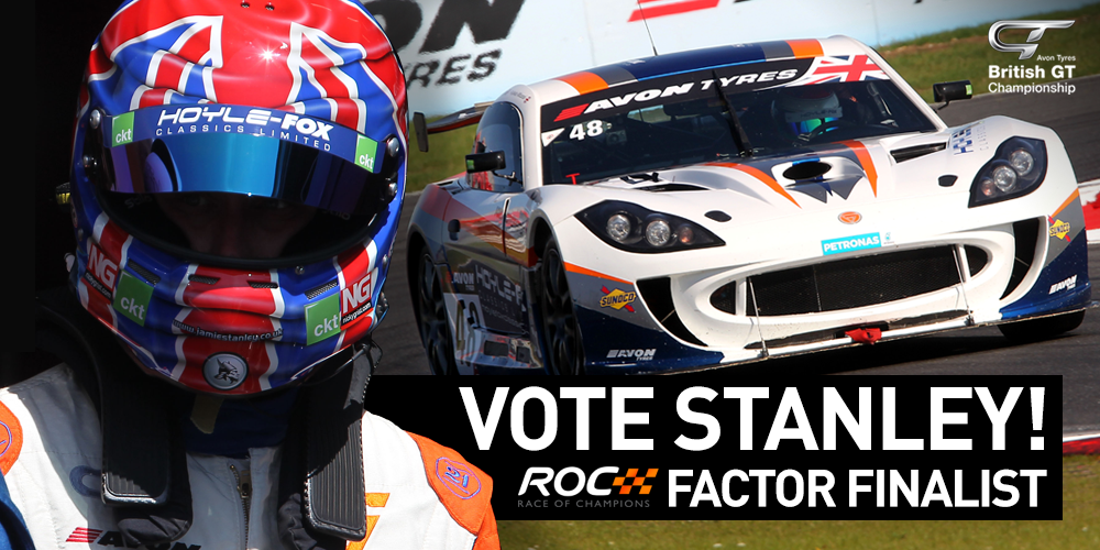 BritishGT's tweet photo. #VoteStanley to help #BritishGT's @jsrworld win a place at @RaceOfChampions 2015! Vote here https://t.co/rtHMX07A8T https://t.co/iF2fJaXydW