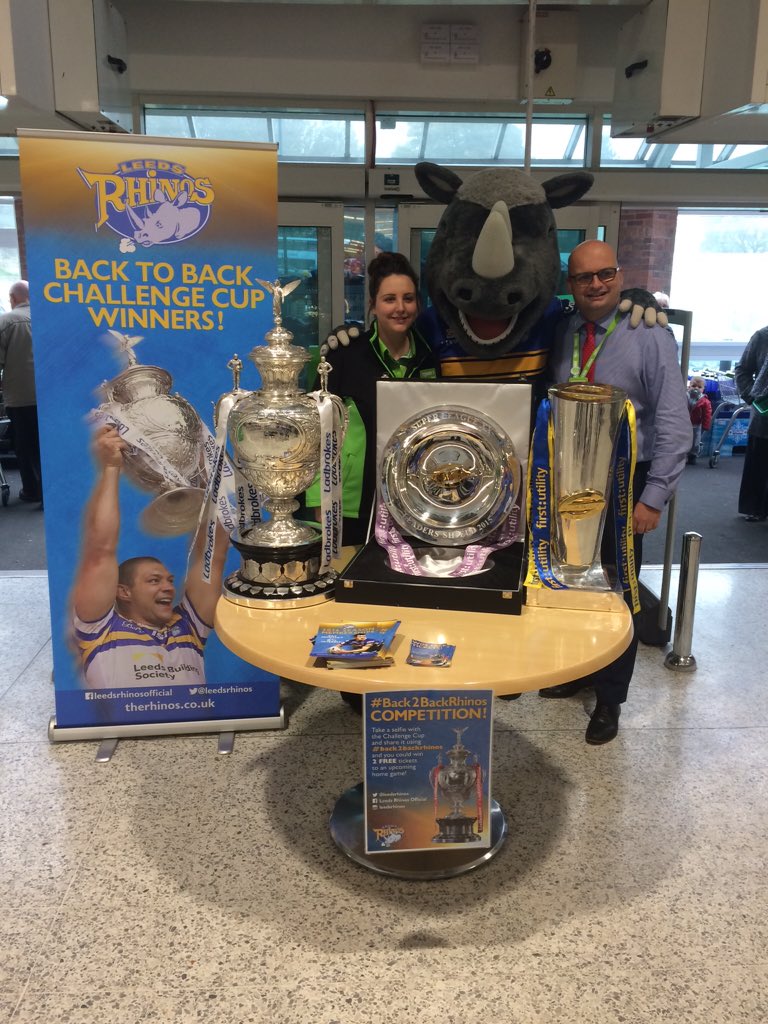 At Asda Killingbeck till 1pm today we have Ronnie the Rhino with the Challenge Cup