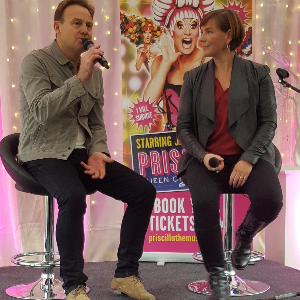 edinburgh's tweet photo. Star of the show @JDonOfficial chats to @RadioArlene about why he enjoys being part of @priscillabus. #PriscillaTour https://t.co/LYrM955kdW