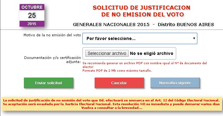 CamaraElectoral's tweet image. Si no votaste en las #Generales2015 ingresá en: infractores.padron.gov.ar y justificá la no emisión online.