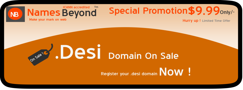 goodluckdomains's tweet photo. Special promotion! Get your #dotDesi #domain at just $9.99 only @namesbeyond1 #Desidomain https://t.co/sh5hvc9kZQ https://t.co/MBuNMGSgh1