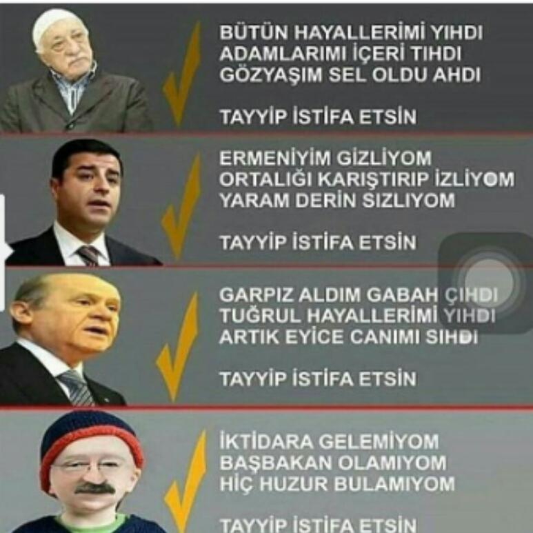 aybbenn's tweet photo. Tayyip e diyeceğinize bence siz istifa edin 😄 #BuSeçiminSonucu https://t.co/AvlEsou7Va