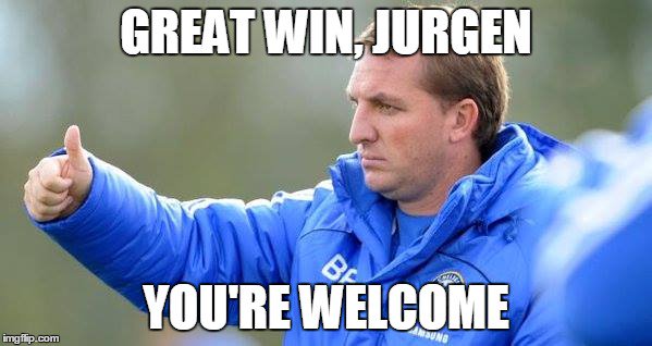 LosingtheKlopp's tweet photo. A message from Brendan Rodgers #KloppLFC https://t.co/2Qrz88wMef