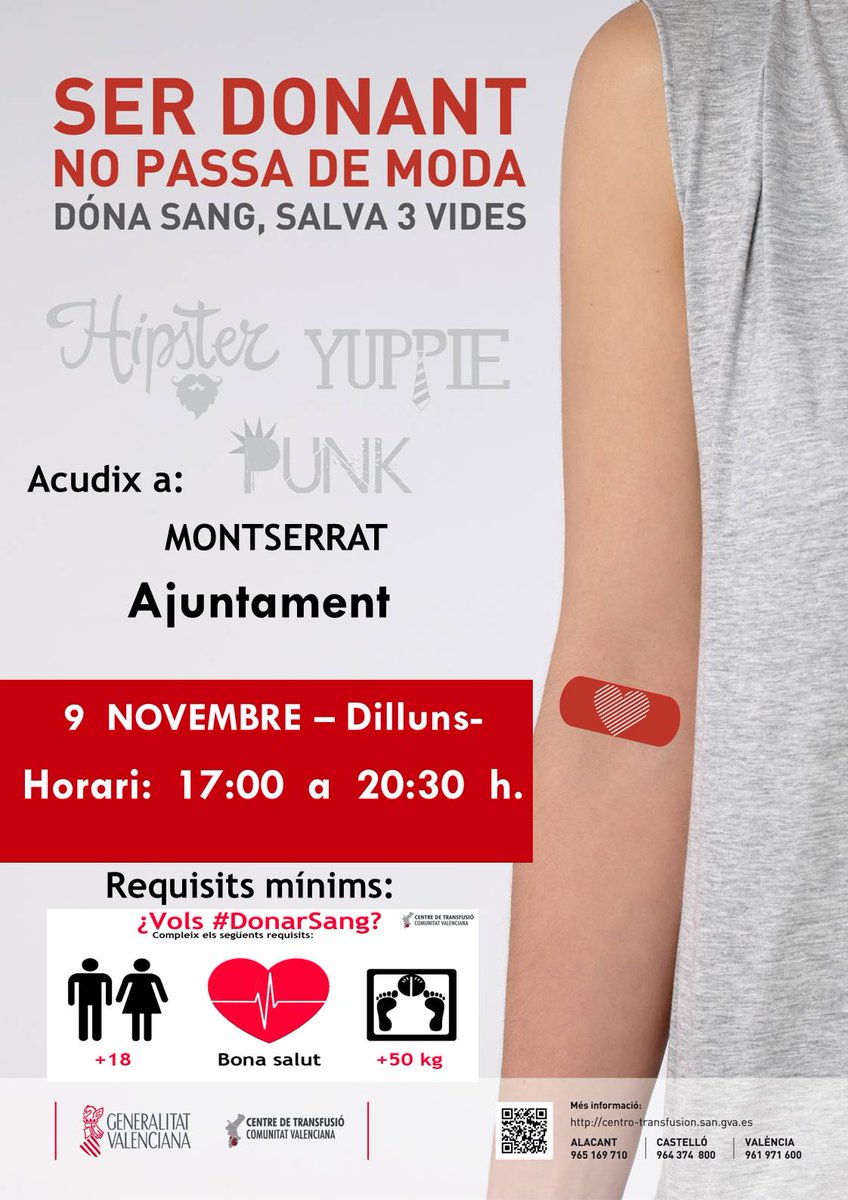 Dóna sang, salva vides. El centre de transfussions t'espera a Montserrat, el proper dilluns