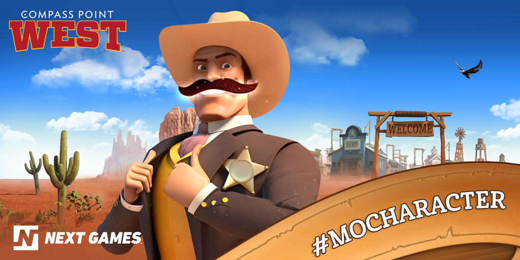nxtgms's tweet photo. .@SmallGiantGames The Sheriff from Compass Point: West has grown quite a Mo! @seriouslyhq share your #MoCharacter. https://t.co/0OxROE7RCI