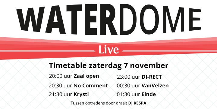 #timetable Waterdome Live bekend! Bestel je kaartje via water-dome.nl