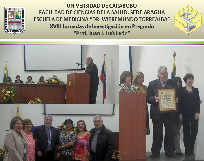 fcsaragua's tweet photo. Prof. Juan Luis León epónimo de las XVIII Jornadas de Invest.en Pregrado.Esc. de Medicina @Fcsaragua.Felicitaciones! https://t.co/XV9ksAsAVg