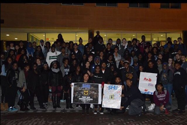 SHU_StudentLife's tweet photo. Today's #MotivationalMonday goes to the students who organized #SHUforMizzou last week. Proud of your leadership! https://t.co/JL8bYZmvdL