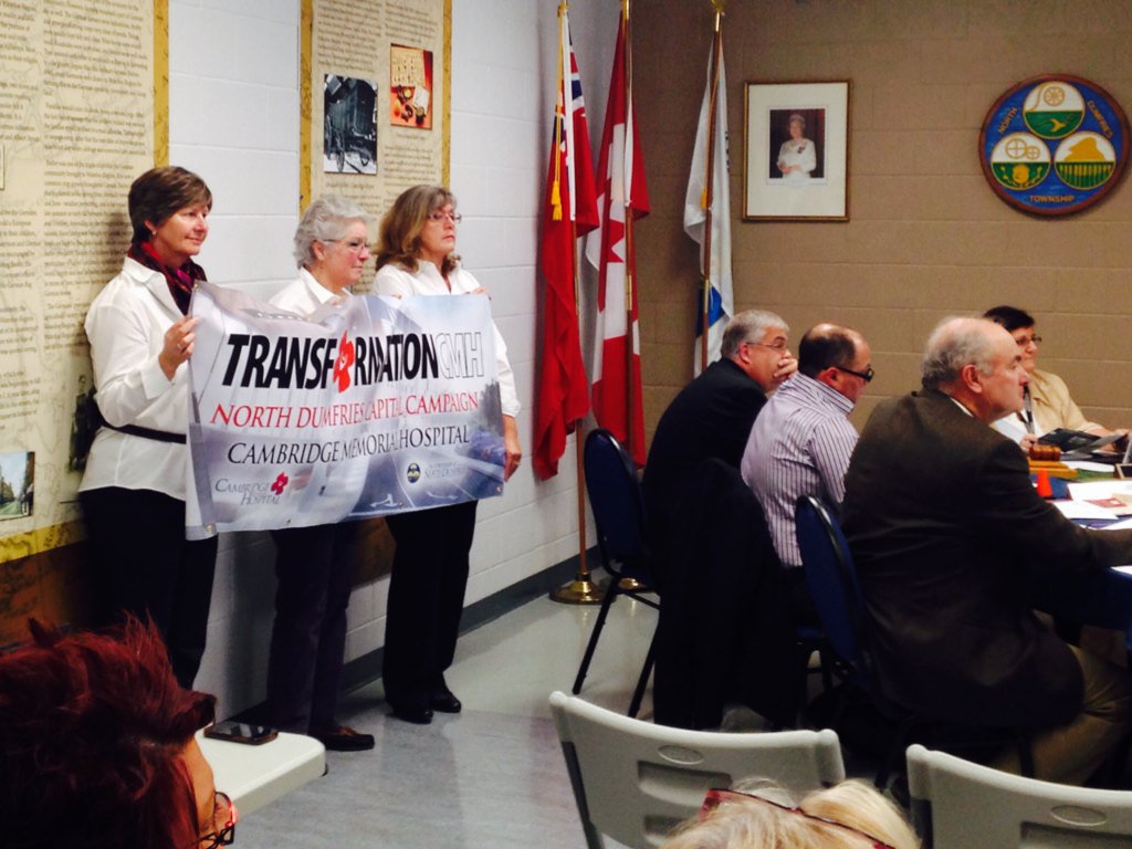 AbigailBimman's tweet photo. North Dumfries council gets an update on @_CMHospital renovations and fundraising. Raised nearly 38 of $50M needed. https://t.co/k3QR4GUeR7