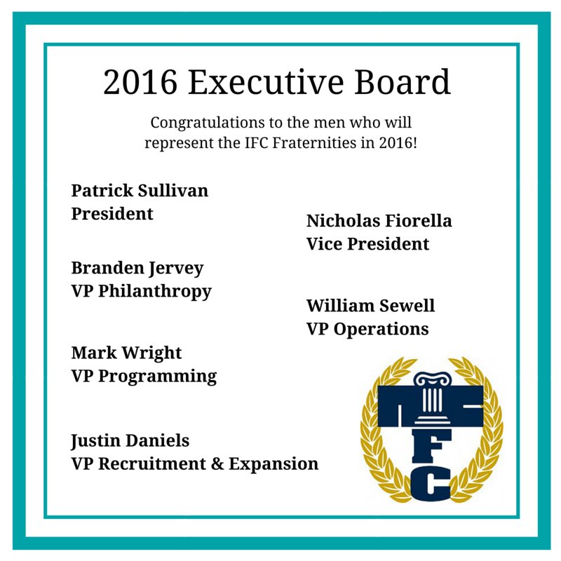 Congratulations to the new <a href="/CCUIFC/">CCU IFC</a> 2016 Executive Board!