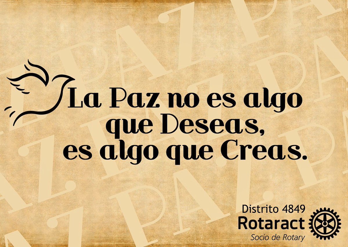 Rotaract4851's tweet photo. Desde el RRPP iniciamos una campaña por la Paz. Si al igual que nosotros deseas que haya Paz en el Mundo "Sumate" https://t.co/uXr3Xtwl8d