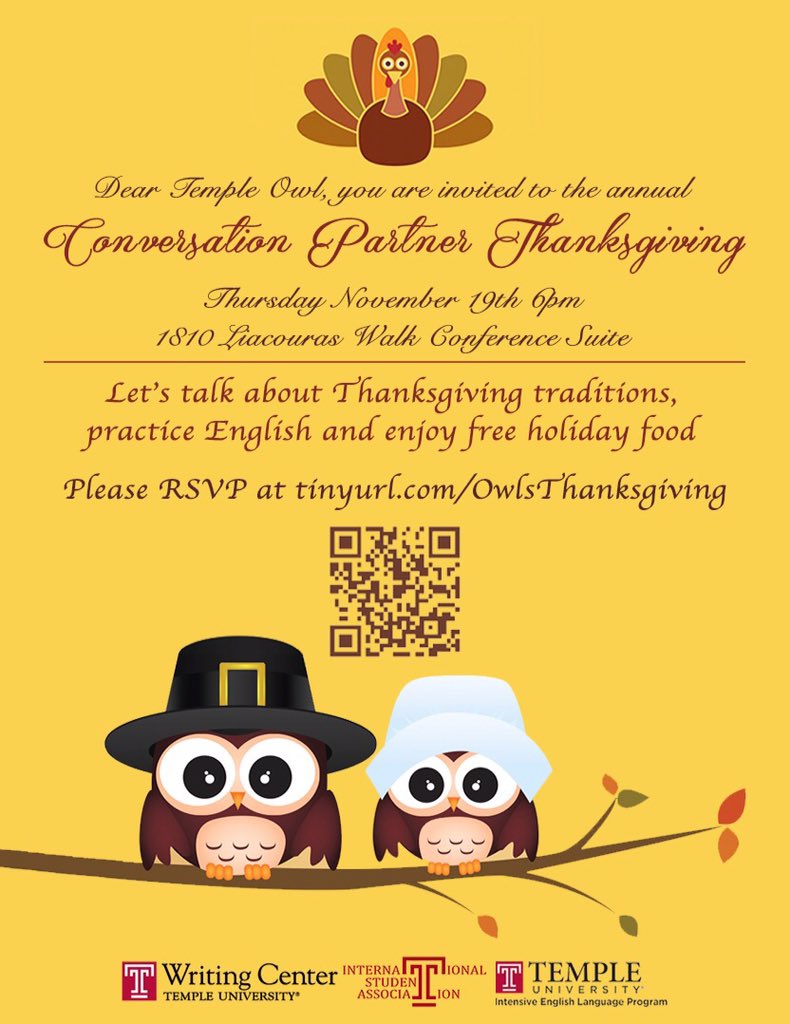 TempleISA's tweet image. Dear ISA Family, please join us in Thanksgiving Body Meeting. Let's explore more about this traditional holiday.