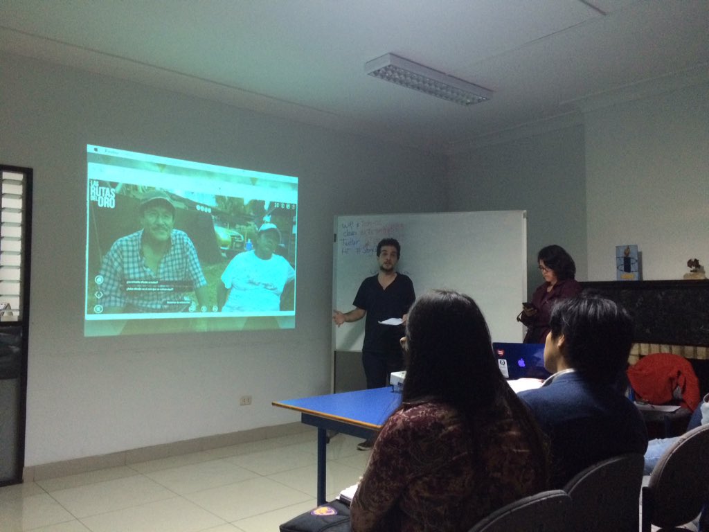 jimmycarrillo's tweet photo. Presentación de #rutasdeloro en #StoryCode01 @Jeremyjoly @audrey_cordova @actualidadspda https://t.co/xVSCTWfXVU