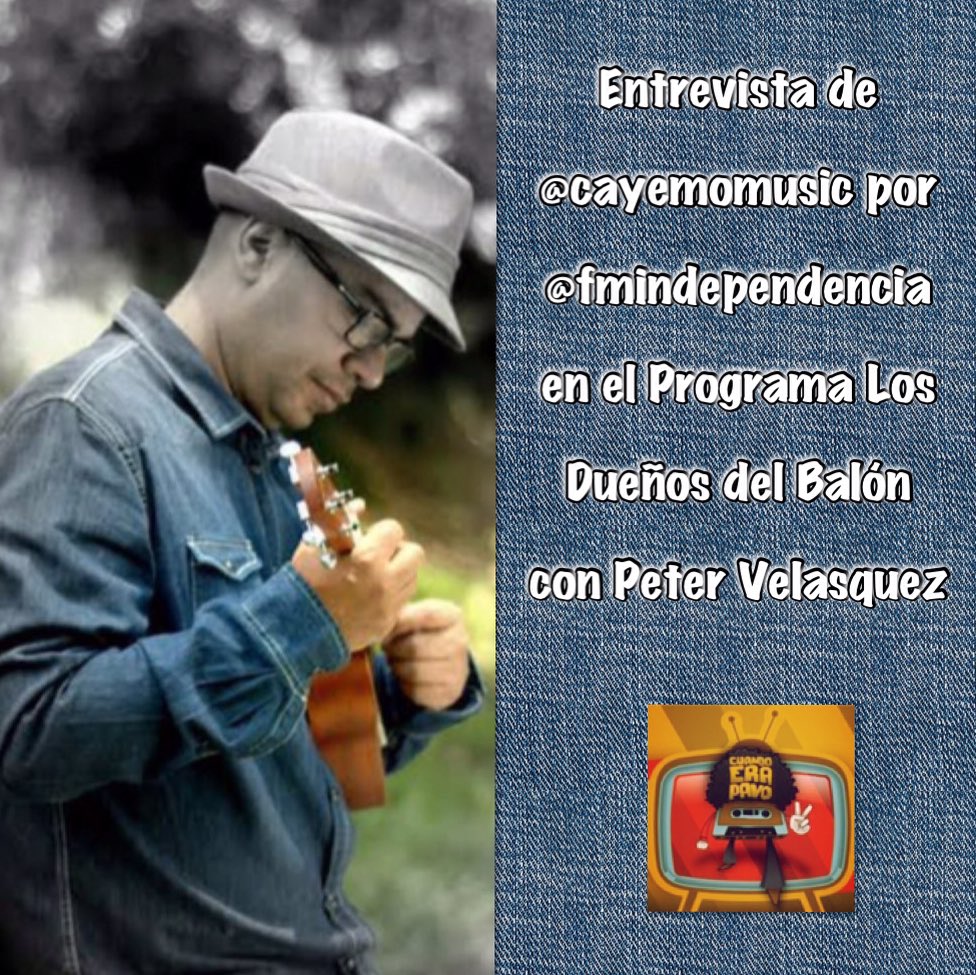 prensamusicalve's tweet photo. Miércoles 18, 10:30AM @cayemoMusic por @fmindependencia https://t.co/2NIht1wQmi programa #LosDueñosDelBalon #PeterV https://t.co/ROevEeP9M3