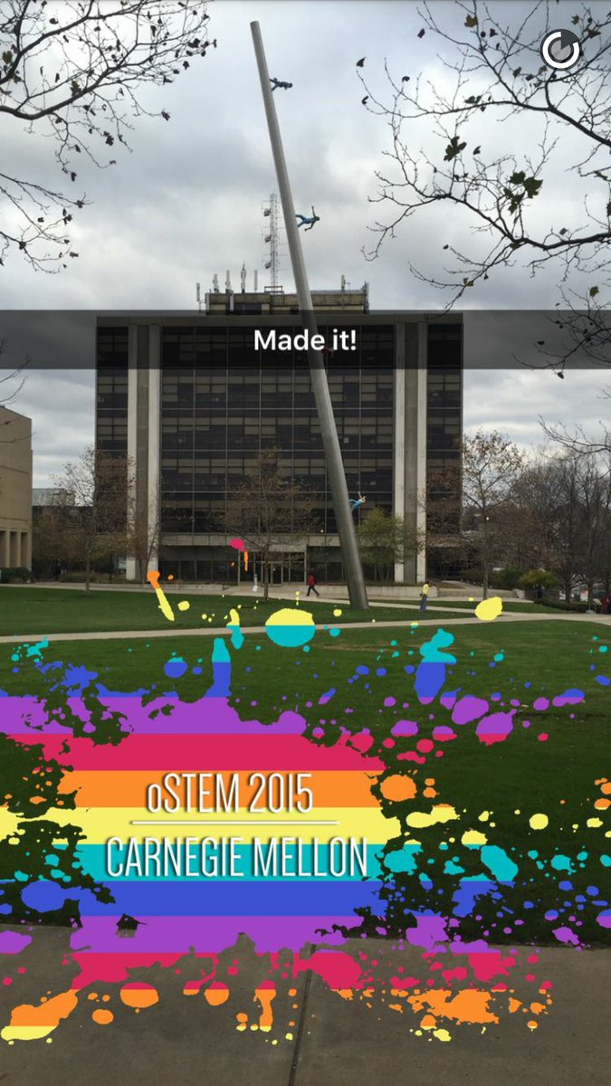 OUTinSTEM's tweet photo. We're loving our snapchat filter! #oSTEM2015 https://t.co/el8Nb6LQDP