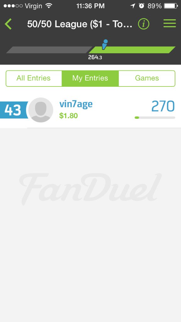 trade_martin's tweet photo. @NOCHARGE_DFS thanks for the express line up, you beat mine by 30 points! https://t.co/xrkZIo0BhY