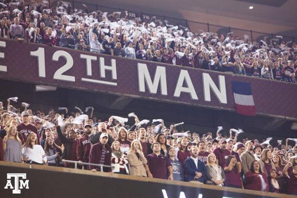 SportsCenter's tweet photo. The 12th Man pays tribute to Paris victims. (via @TAMU) https://t.co/mQ7LWc3OJw