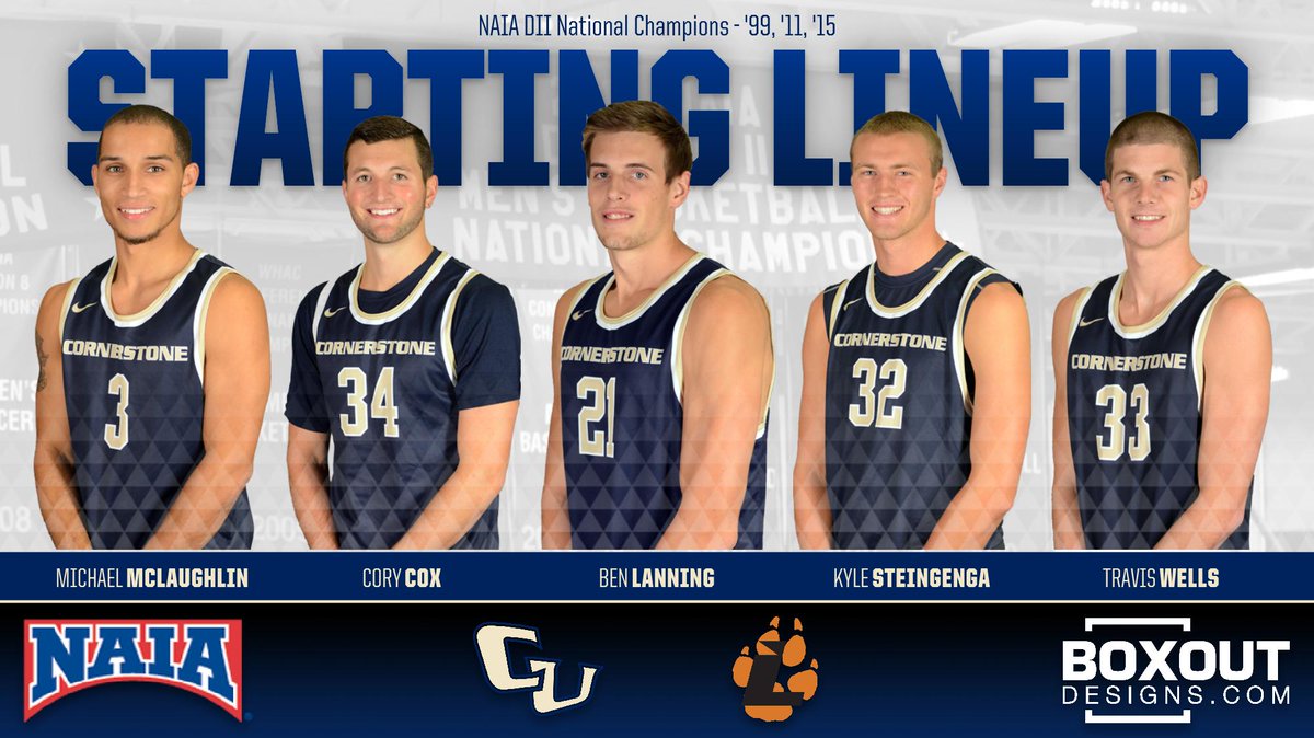 CornerstoneMBB's tweet photo. Golden Eagle starting lineup against Lourdes #CUvsLU https://t.co/O9k0Fn9XGj