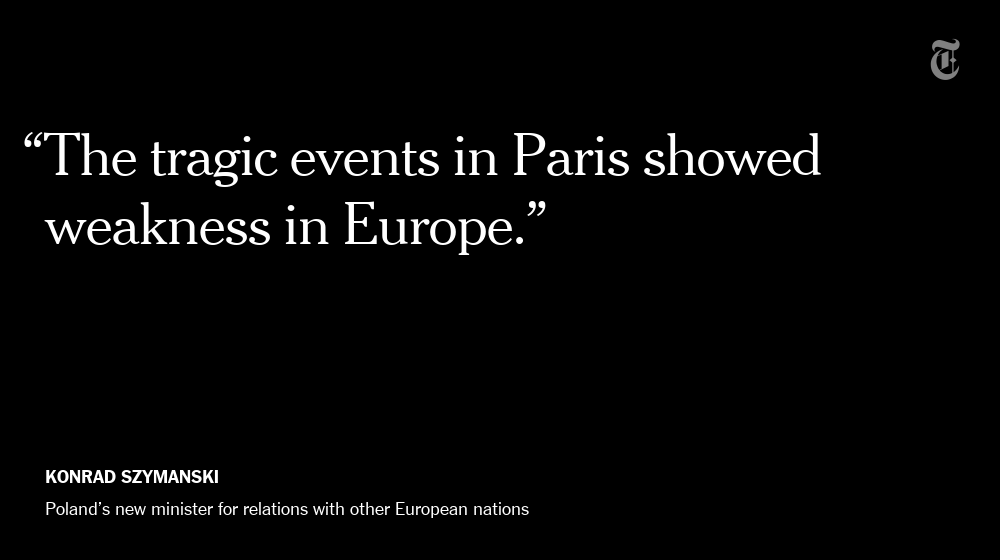 nytimes's tweet photo. A Paris attacker may have entered Europe along the migrant trail, raising security concerns https://t.co/90O9piSjlO https://t.co/PmrZM0M555