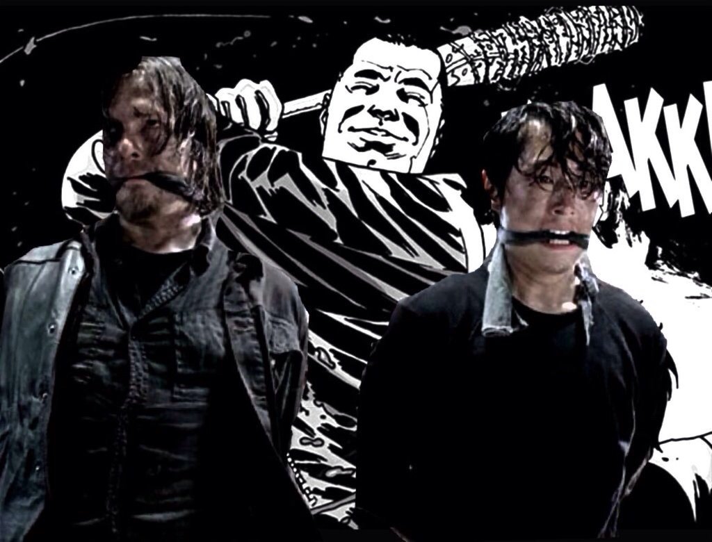 TWDClique's tweet photo. You can only save one. 
RT to save Glenn 
Fav to save Daryl 
#TheWalkingDead https://t.co/etDf1RGWWG
