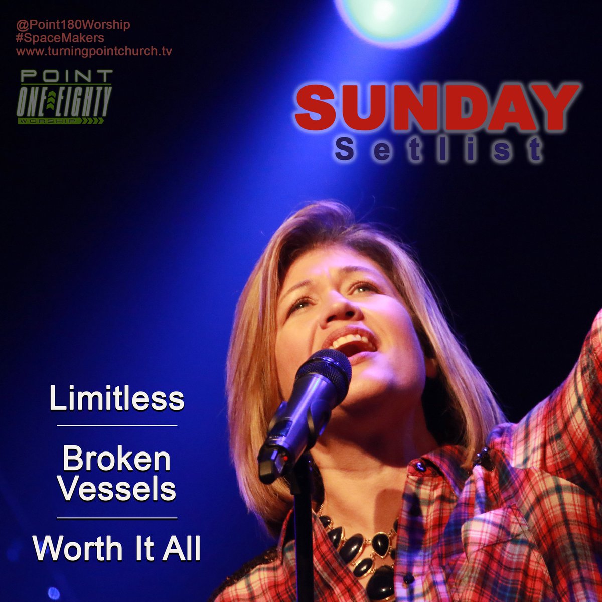 turn4good's tweet photo. #LegacyOffering & Part 3 of #SpaceMAKERS today @turn4good. Here is @Point180Worship #SundaySetlist 9-10:30-12-5:30 https://t.co/gBxNBy30Ws