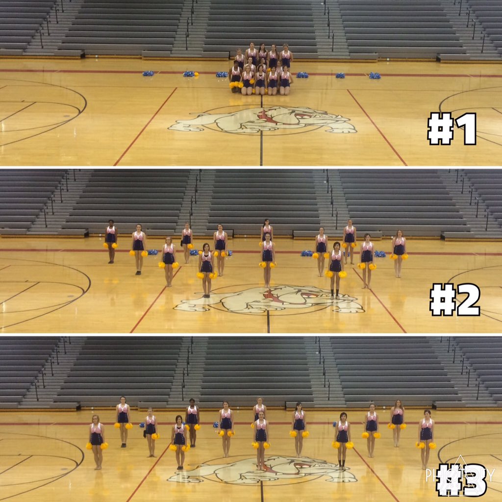 CoachMunsen's tweet photo. Formations on the gym floor! Tweet 1 of 2. #StudyThem #one8countatatime https://t.co/oKVzI3CkTf