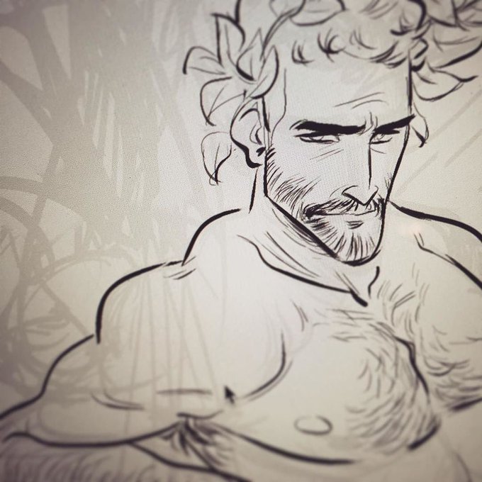 Some #wip for the next Monsieur in the series. #man #sketch #sketchbook #flower #flowercrown #fur 