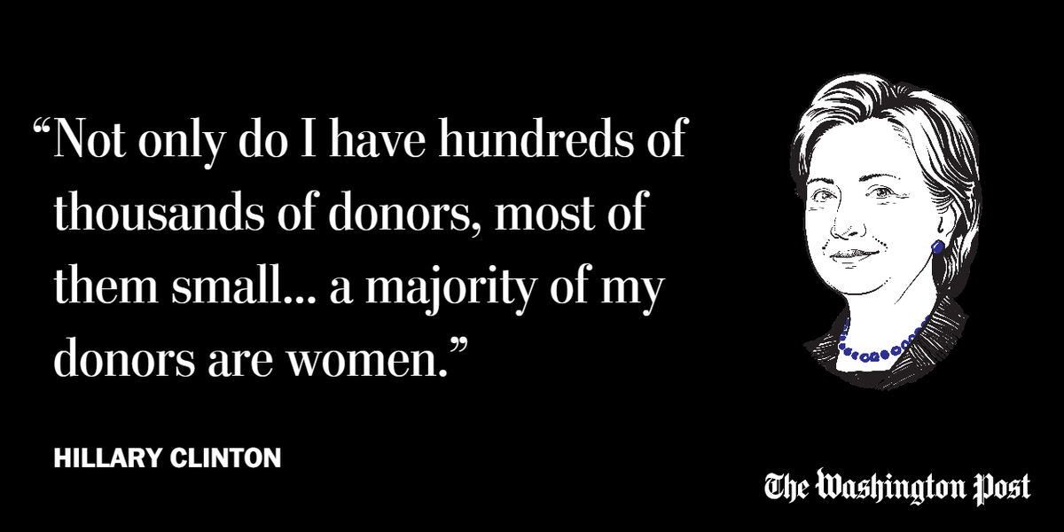 SuanDok's tweet photo. @washingtonpost: Clinton's defense to Sanders attacks re: Wall Street donors https://t.co/V63bWqaWhX" - does not negate WS donations effect