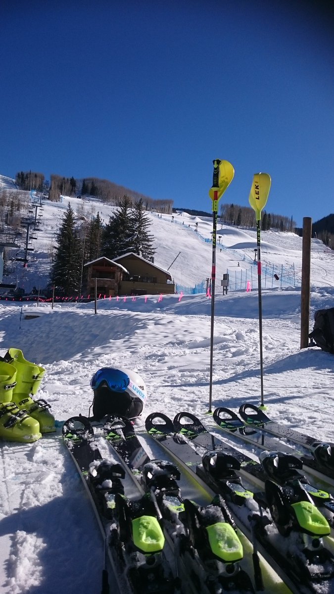 Today's weapons. 1st time in gates post surgery. The light in the tunnel of recovery #thankful @TeamBSS <a href="/RacerReady/">Racer Ready ski mag</a>