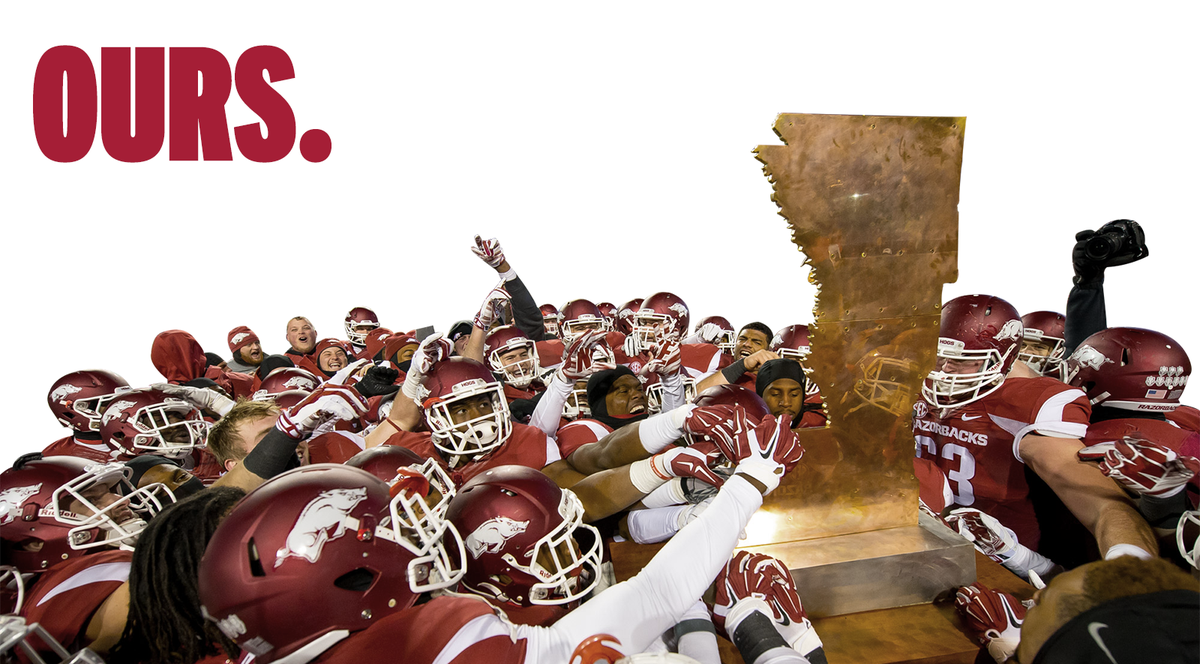 RazorbackFB's tweet photo. 🐗>🐯

#KeptTheBoot https://t.co/WncBEz2Iez