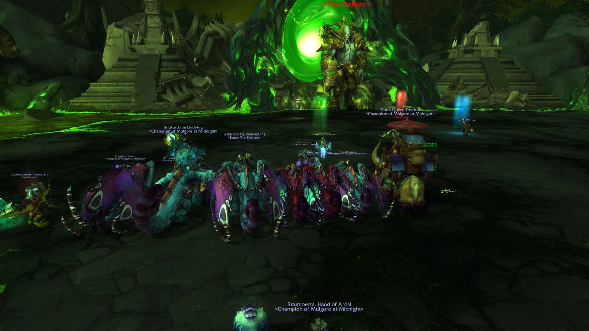 Linthael's tweet photo. A raid of rainbow dragons.  #mulgoreatmidnight https://t.co/t9wnPKUnJK