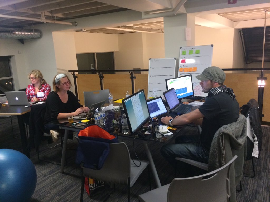 Hunter_Mom's tweet photo. @campthingco working hard! 90 minutes left tonight and we are rocking it! @PDXSW #GSB2015 #GSBOregon https://t.co/BKyp8B5kjG