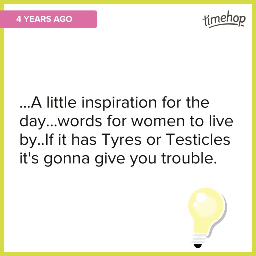 youwhouk's tweet photo. #timehop #tyres #men #LifeQuote #fact #joke #JoanneArnold  #fbstatus https://t.co/TTMbytdkxE