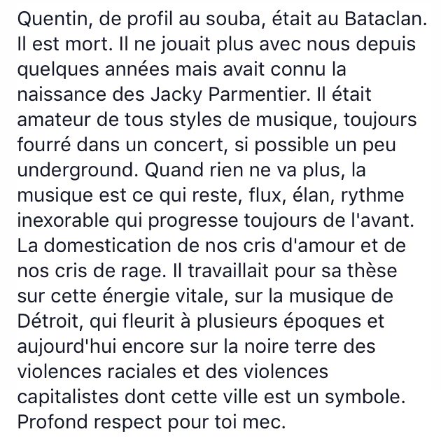 les_jacky's tweet photo. Quentin, ancien souba des Jacky, amateur de toutes les musiques, doctorant en architecture. Mort au Bataclan. 💛 https://t.co/ZzEgILWlwE