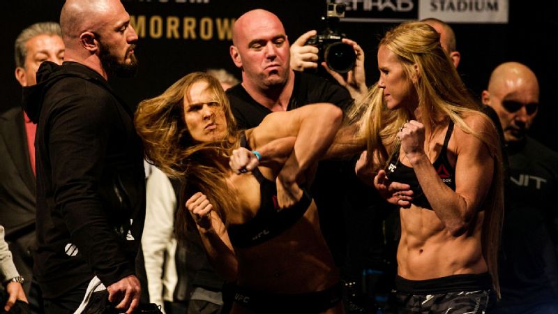 espnW's tweet image. Of course, coming up next at #UFC193: @RondaRousey vs. @_HollyHolm.