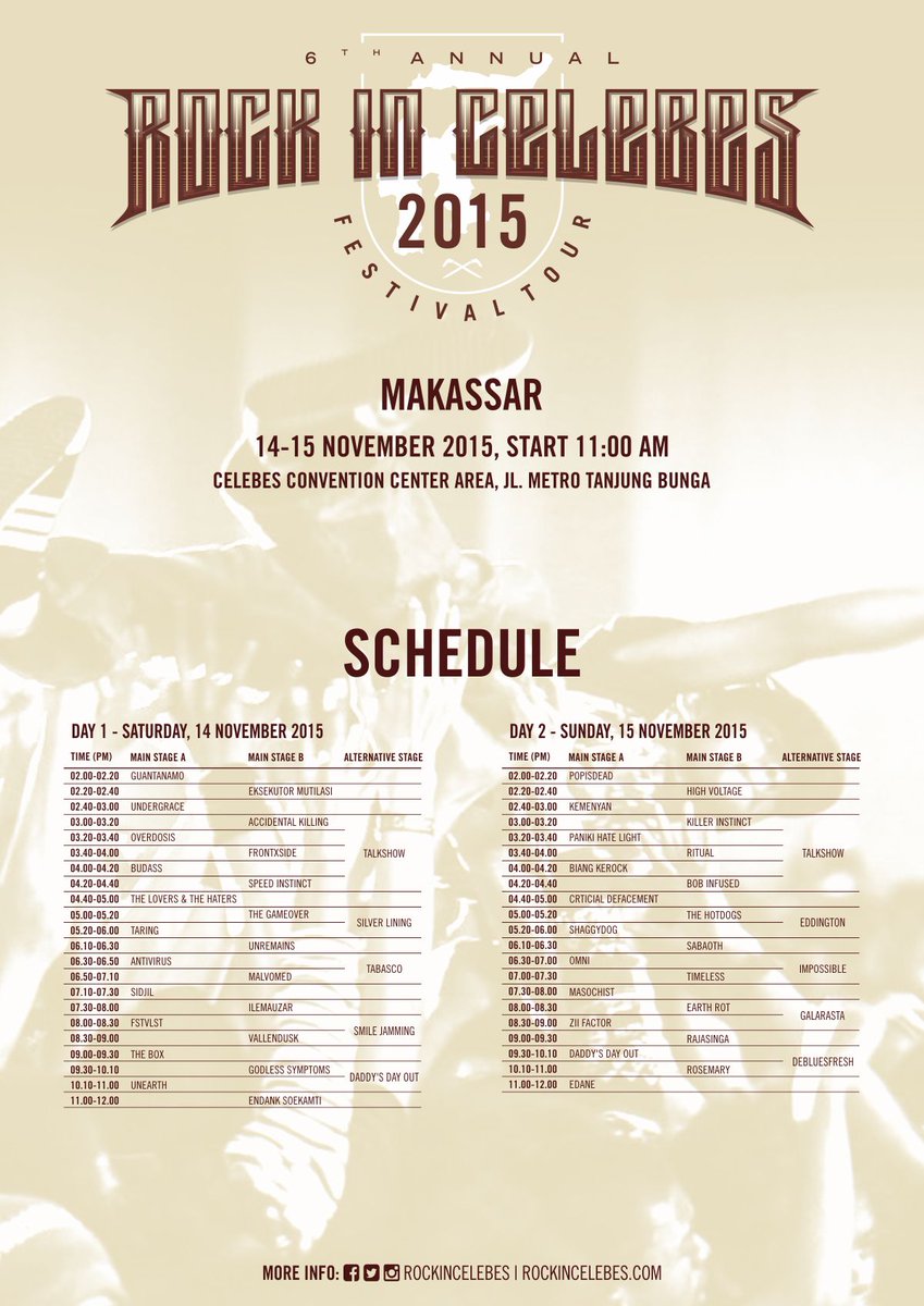 Sudah siap melihat 25 artis di hari ke-2 <a href="/RockInCelebes/">ROCK IN CELEBES</a> 2015!

#RICfest2015 #Makassar rockincelebes.com
