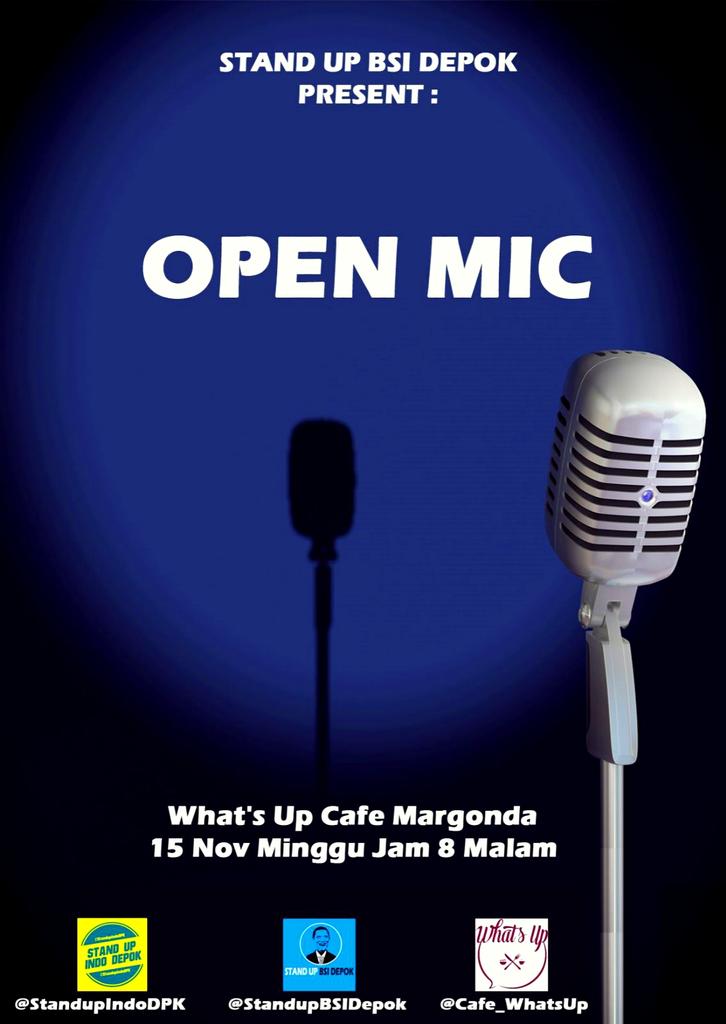 Tonite #OpenmicBSI di whatsup cafe margonda jam 20:00 - selesai. Free ! <a href="/StandUpPLN/">Standup STT PLN</a> @StandupPamulang <a href="/StandUpAcademy/">Stand Up Indosiar</a>