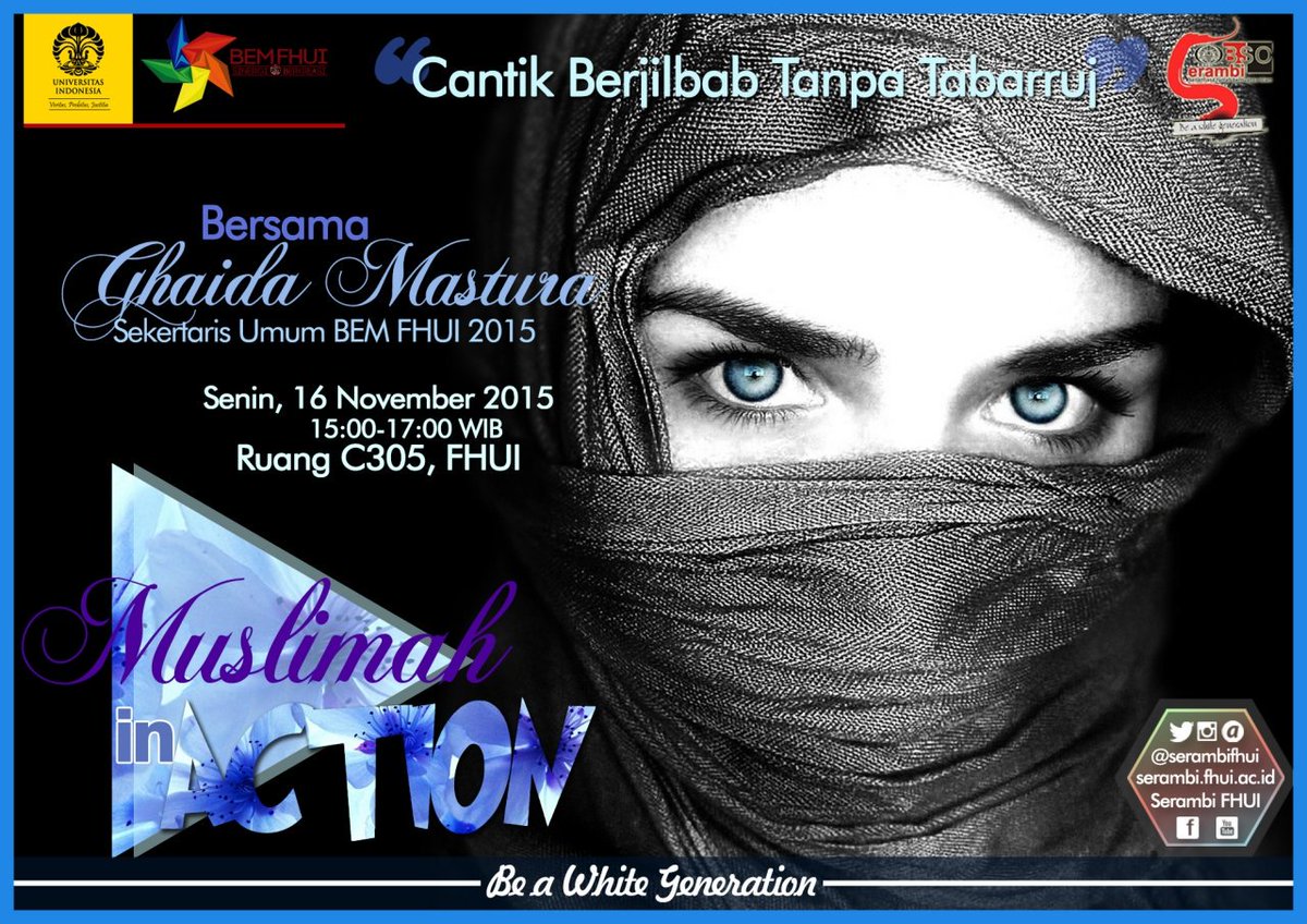 Datang dan jadilah muslimah yang cantik seutuhnya "CANTIK BERJILBAB TANPA TABARRUJ" Senin, 16 November 2015