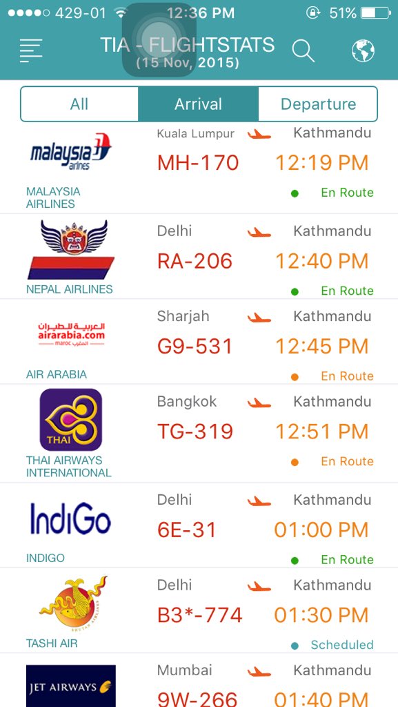 flightstatsnp's tweet photo. Current flight status of planes coming to TIA. https://t.co/Im2UBCwXAy
