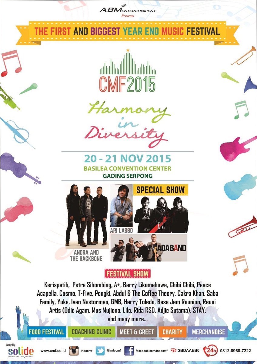 Sabtu 21 Nov, <a href="/Ari_lasso/">#arilasso</a> concert #CMF2015 "Harmony in Diversity" Basilea Convetion Centre Gading Serpong <a href="/indoCMF/">Christmas Music Fest</a>