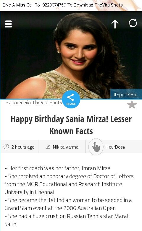  Happy Birthday Sania Mirza! Lesser Known Facts 