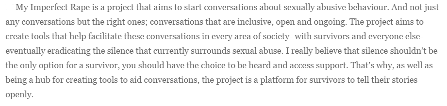 In an interview with <a href="/FabFeminist/">Callie Garp</a>, Helen Alison (creator of #MIRproject) stated the purpose of the campaign:
