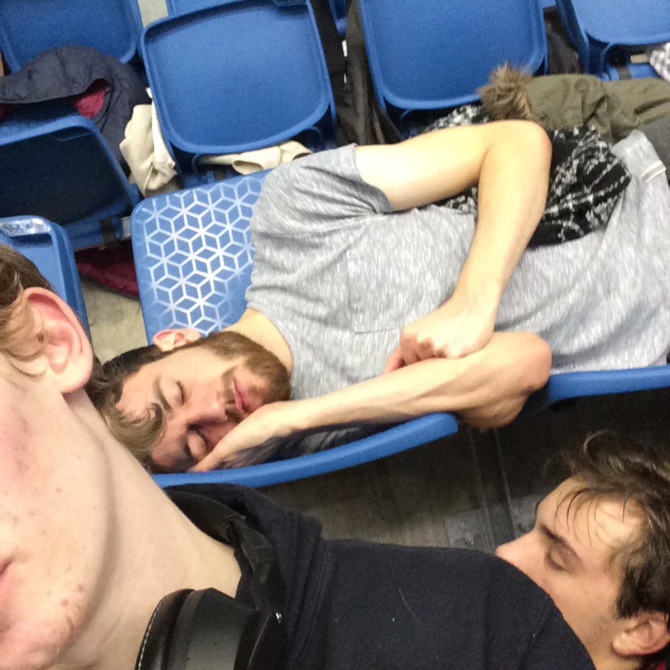 Ki3ran95's tweet photo. Someone's a wee bit tired ππ #boots2asses #not4footballers #Bucs2015 @UoLSwimming https://t.co/gTRYkxfnoA