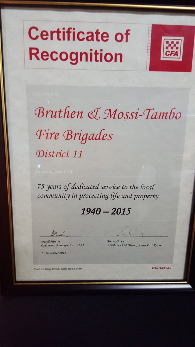 CFASouthEastDCO's tweet photo. Congratulations Bruthen &amp; Mossi-Tambo Fire Brigades on 75th years of protecting life &amp; property. What great history. https://t.co/VdJXx4hbYP