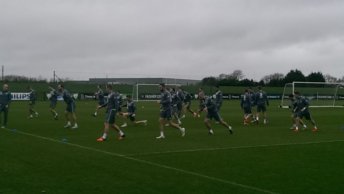 noriordan's tweet photo. Shane Long and John O'Shea both doing the warm-up before training https://t.co/afhAxVEX5P