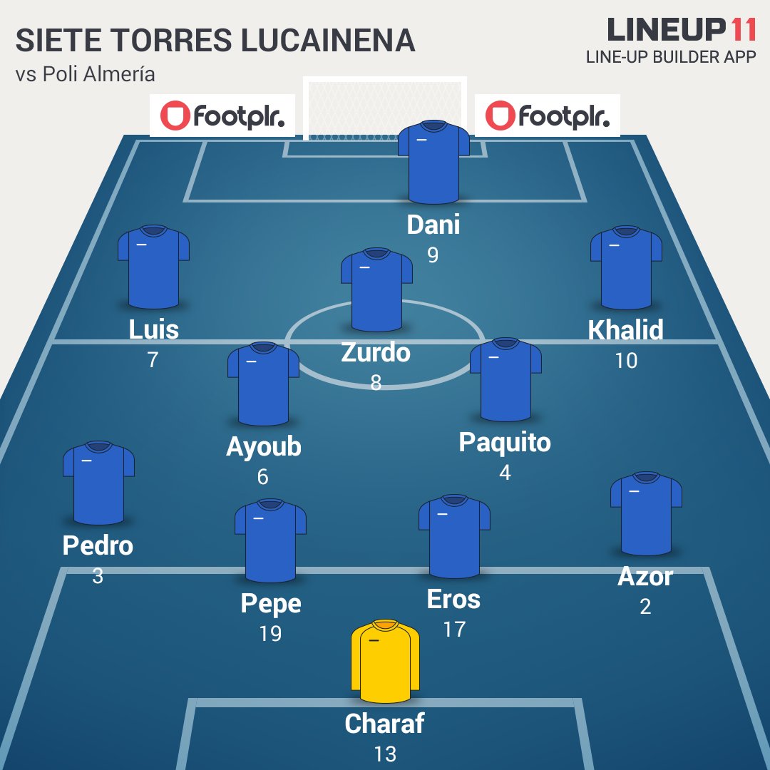 STLucainena's tweet photo. XI inicial vs Poli Almería #lineup11 https://t.co/qdHhOGQETC