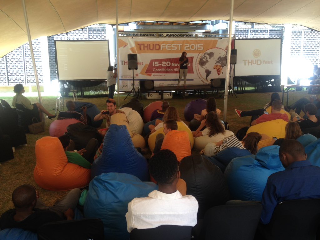 mutantpigeon's tweet photo. #THUDfest15 #SBIncubator #KickstartingSA @Leadership2020 desire doing her thing on behalf of our partners. https://t.co/AecpCoksF6