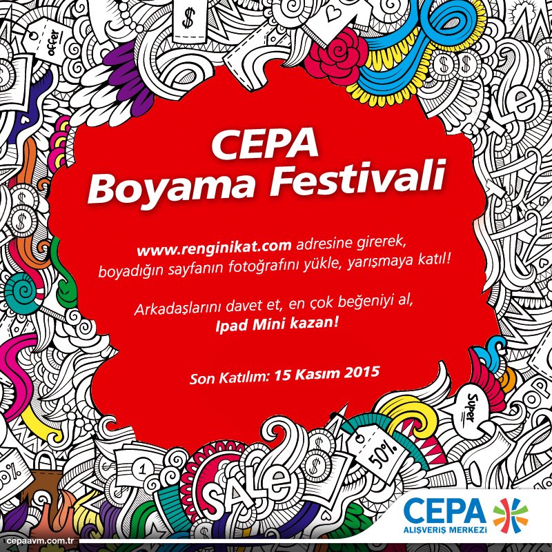 cepaavm's tweet image. Boyama festivaline katılım için son gün! ✨🎉 #cepa #boyamafestivali #büyükleriçinboyama #esrarengizbahçe