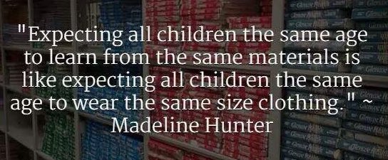 justintarte's tweet photo. Expecting all kids the same age to learn the same info is like expecting all kids the same age to wear the same size https://t.co/ODqd3zTK7u